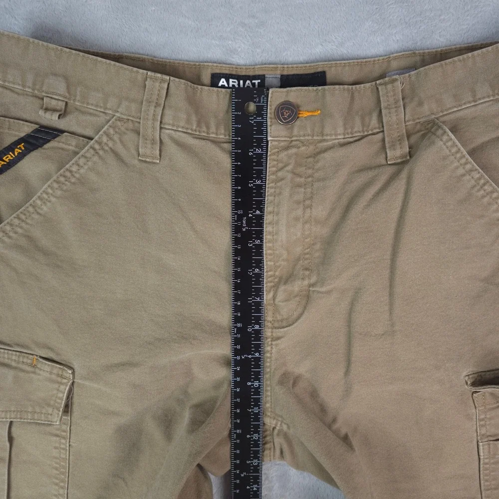 Ariat Cargo Shorts Rebar M4 Relaxed Men 34x11 Field Khaki DuraStretch Tough Work